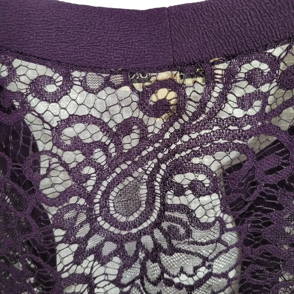 Maya Brooke Size 16 Jacket Whimsigoth Sheer Layer Lace Open Cardigan Purple - Picture 8 of 8